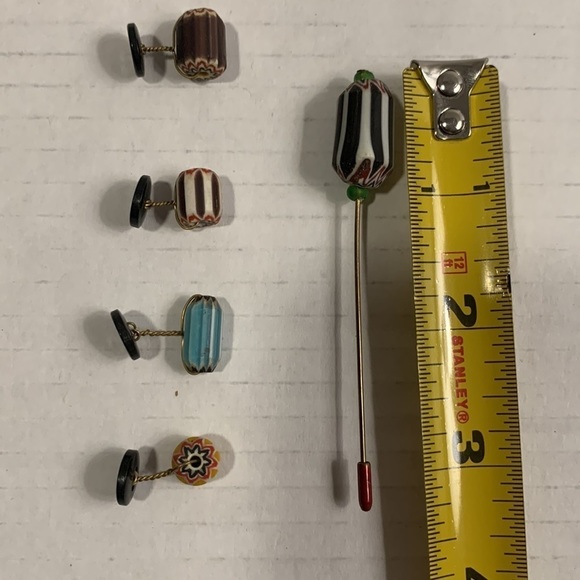 CUFF Links Set With Tie Tack- Vintage - Picture 3 of 11